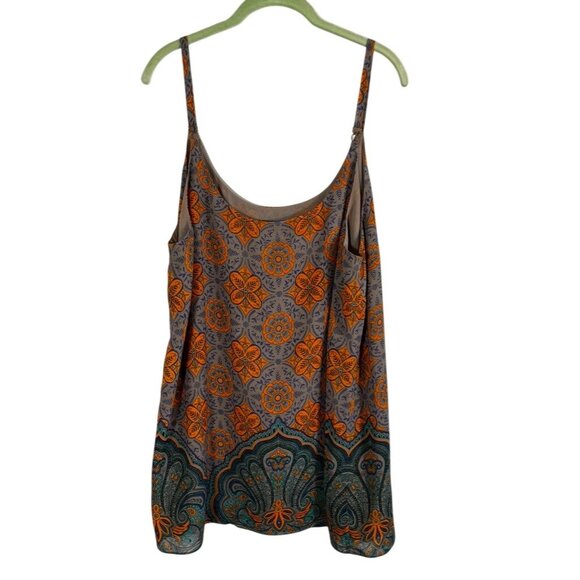 Colorful Paisley Tank Top Orange XL Floral Boho Indie Folk Festival Flowy Artsy - Picture 5 of 7